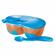 Prato Fundo Divisória e Colher Multikids Baby Funny Meal Azul BB053