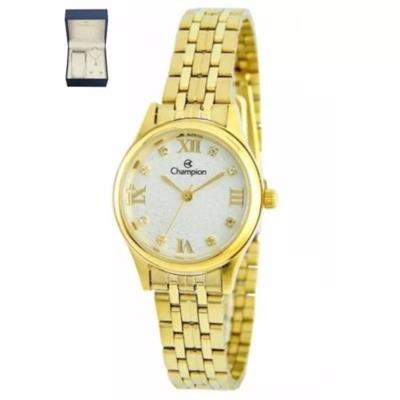 Relógio Feminino Champion CH24900W Analógico Pulseira de Aço Dourado com Kit