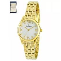 Relógio Feminino Champion CH24900W Analógico Pulseira de Aço Dourado com Kit