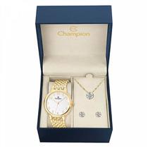 Relógio Feminino Champion CH22911W Analógico Pulseira de Aço Dourado com Kit