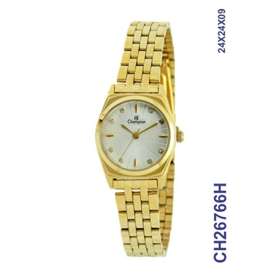 Relógio Feminino Champion CH26766H Analógico Pulseira de Aço Dourado