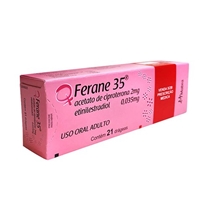 Ferane 2+0,035mg 21 Drágeas