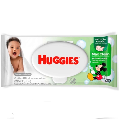 Lenço umedecido Huggies Max Clean 48 unidades