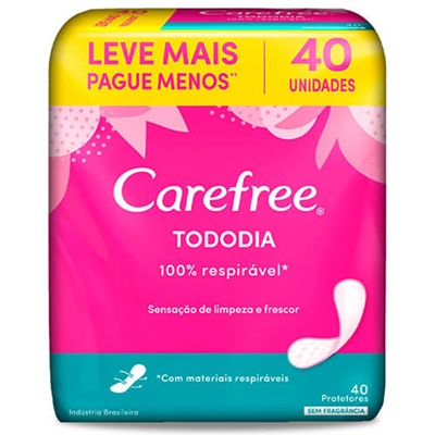 Protetor Diário Carefree sem Perfume 40 Unidades