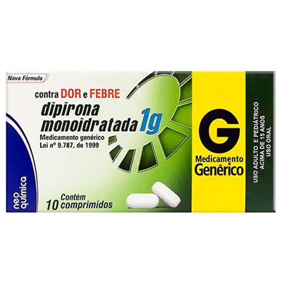 Dipirona Sódica 1g Cx 10 Comp Neo Quimica Genérico