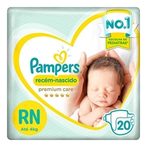 Fralda Pampers Premium Care Tamanho RN 20 Unidades