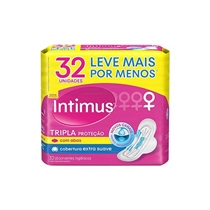 Absorvente Intimus Gel Tripla Proteção Suave com Abas 32 Unidades