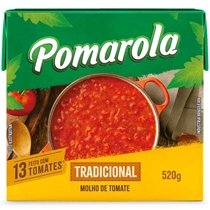 Caixa Molho De Tomate Pomarola Tradicional 520g