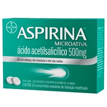 Aspirina Microativa 500mg 20 Comprimidos de Liberação Modificada