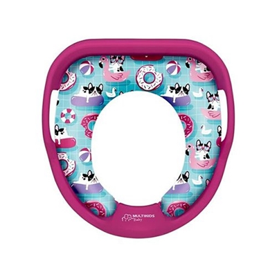 Redutor Para Vaso Sanitário Multikids Poop-a-Doop BB1048 Com Alça Girl Rosa