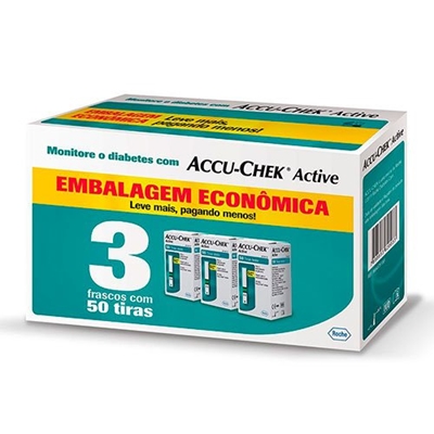 Accu-Chek Active Tira Teste Frasco 50 Cada Embalagem Econômica