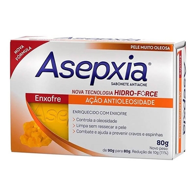 Sabonete Antiacne Asepxia Ação Antioleosidade 80g