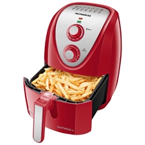 Fritadeira Elétrica Mondial Air Fryer Grand Family 5L 127V 1900W 127V Vermelho E Inox AFN-50-RI