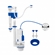 Kit Completo Blukit Para Caixa Acoplada Universal Com Duplo Mecanismo Acionador Branco E Azul (MP)