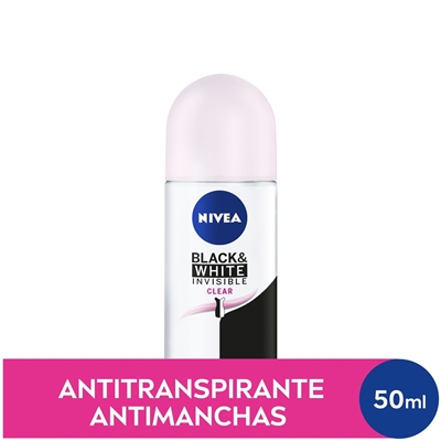 Desodorante Antitranspirante Roll-On Nivea Invisible Black & White Clear 50ml