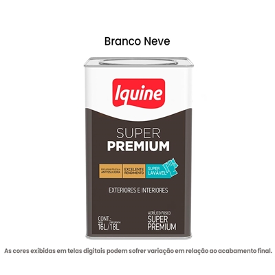 Tinta Acrilica Iquine Premium Fosco-Aveludado 18L Super Premium Branco Neve (MP)