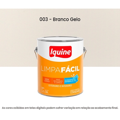 Tinta Acrilica Iquine Standard Semibrilho 3,2L Limpa Fácil 003 Branco Gelo (MP)