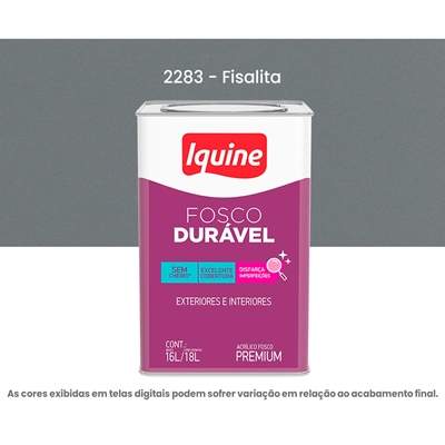 Tinta Acrilica Iquine Premium Fosco-Aveludado 16L Fosco Duravel 2283 Fisalita (MP)