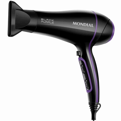 Secador De Cabelo Black Purple 127V 2000W Preto e Lilás SCN-01