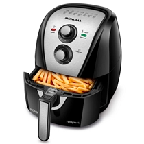 Fritadeira Elétrica Mondial Air Fryer Grand Family 4L 127V 1500W Preto E Inox AFN-40-BI