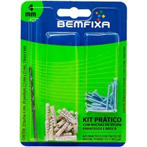 Kit Parafuso Bemfixa Phillips Bucha de Nylon e Broca 4mm 41 Unidades (MP)