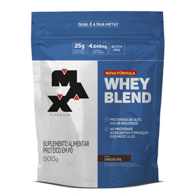 Suplemento em Pó Proteico Whey Blend Max Titanium Chocolate 900g