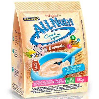 Mingau 8 Cereais Sem Açúcar AllNutri 180g