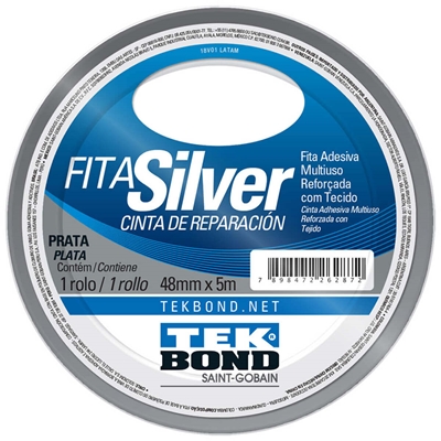 Fita Silver Tekbond 48mm x 5m Prata (MP)