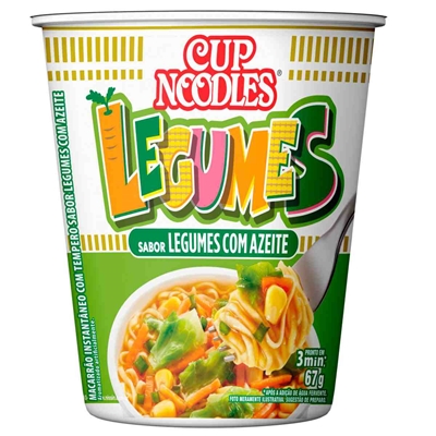 Macarrão Instantâneo Cup Noodles Legumes Com Azeite 67g