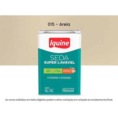 Tinta Acrílica Iquine Premium Acetinado 16 Litros Seda Super Lavável 015 Areia (MP)