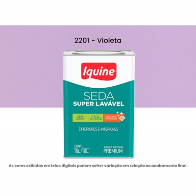 Tinta Acrílica Iquine Premium Acetinado 16 Litros Seda Super Lavável 2201 Violeta (MP)