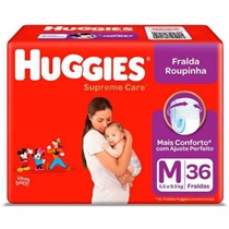 Fralda Roupinha Huggies Supreme Care Tamanho M 36 Unidades