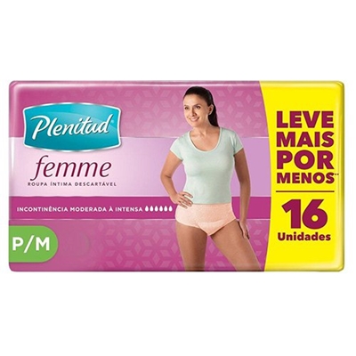 Roupa Íntima Plenitud Femme P/M 16 Unidades