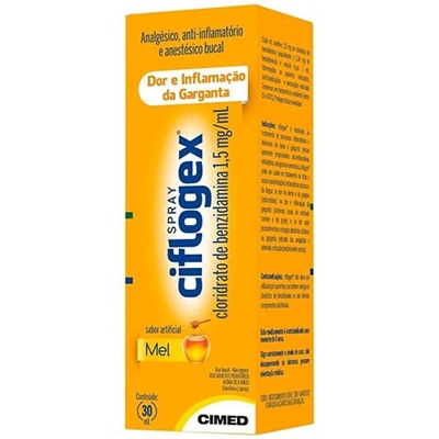 Ciflogex 1,5mg/mL Frasco Spray 30mL Sabor Mel  Cimed Similar