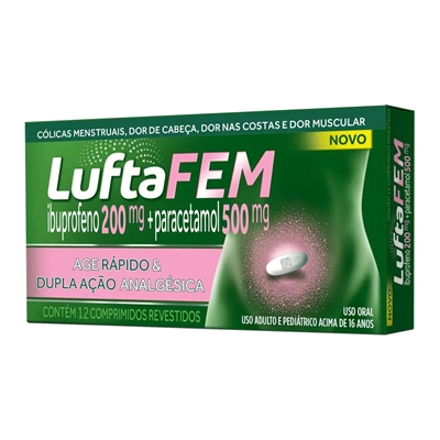 Luftafem 200+500mg 12 Comprimidos Revestidos Reckitt Benckiser Similar