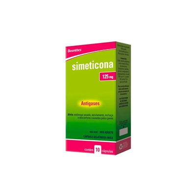 Simeticona 125mg 10 Cápsulas Simeticona Biosintética