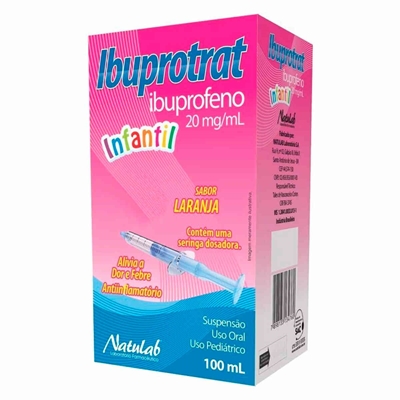 Ibuprotrat 20mg/mL Suspensão Oral Infantil 100mL Sabor Laranja Natulab Similar