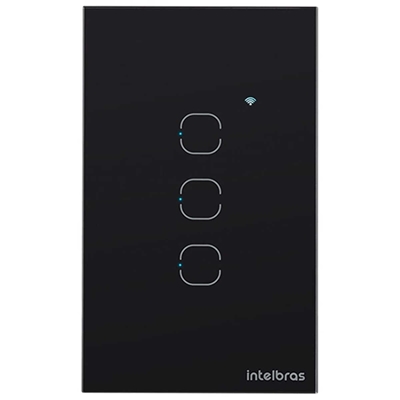 Interruptor Intelbras Smart Wi-Fi Touch 3 Teclas Preto EWS 1003