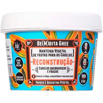 Máscara de Recuperação Lola Cosmetics Be(M)dita Ghee Papaya e Queratina Vegetal 100g