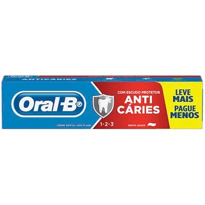 Creme Dental Oral-B 1 2 3 Menta Anticáries 150g