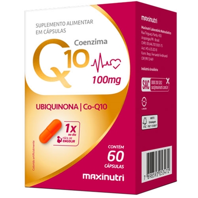 Coenzima Q10  100mg Com  60 Cápsulas Maxinutri