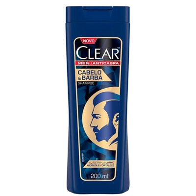 Shampoo Clear Men Anticaspa Cabelo  Barba 200ml