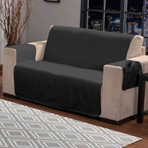 Protetor De Sofá 2 Lugares Branyl Elegance Em Tecido Jacquard Rústico Preto