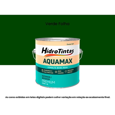 Tinta Esmalte Sintético Hidrotintas À Base À Base D'Água 3L Aquamax Verde Folha (MP)