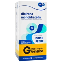 Dipirona Monoidratada 1g  10 Comprimidos EMS