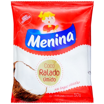 Coco Ralado Menina Úmido Adoçado 50g