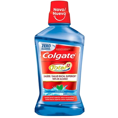 Enxaguante Antisséptico Bucal Colgate total 12 Clean Mint 500ml