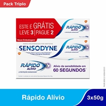 Creme Dental Sensodyne Rápido Alívio Leve 3 Pague 2 50g Cada