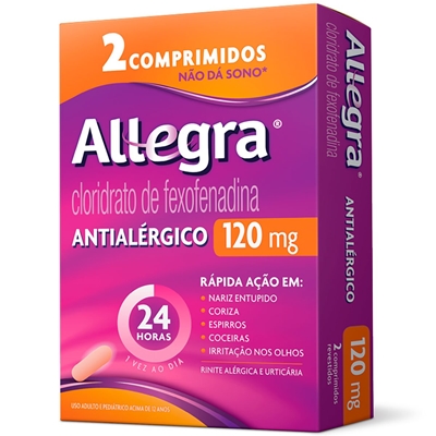 Allegra 120mg  2 Comprimidos Revestidos  Sanofi