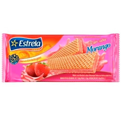 Biscoito Wafer Estrela Morango 80g